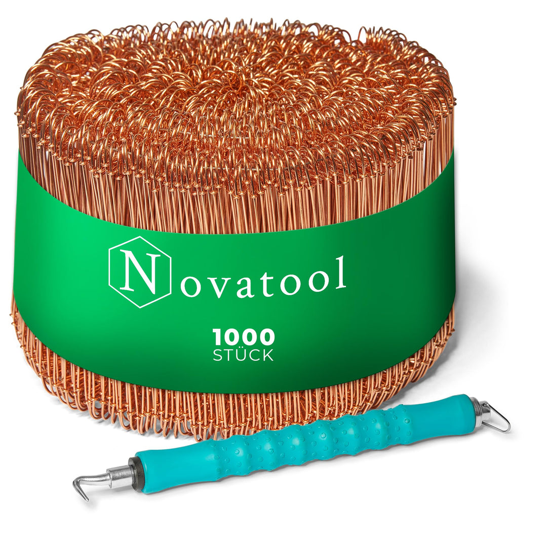 Novatool Drillapparat Driller SW + 1000 Stück Rödeldraht mit Ösen 1 x 160mm Bindedraht verkupfert, D