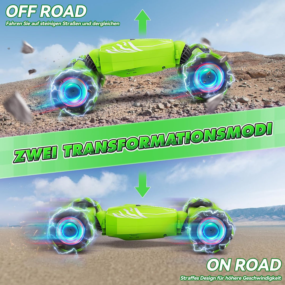 Dysaim Ferngesteuertes Auto, RC Stunt Car, 360°Drehung Drift 4WD RC mit Handsteuerung mit Licht Musi