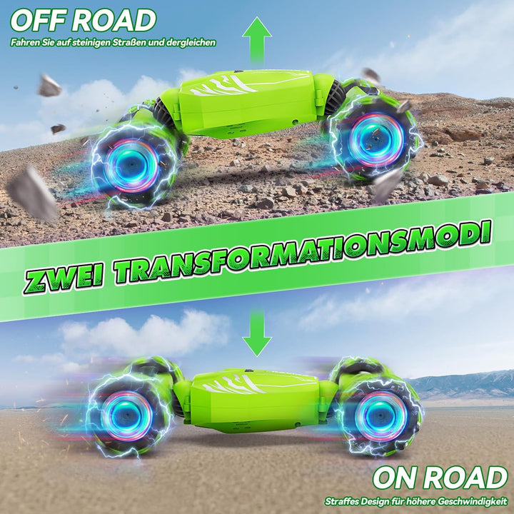 Dysaim Ferngesteuertes Auto, RC Stunt Car, 360°Drehung Drift 4WD RC mit Handsteuerung mit Licht Musi
