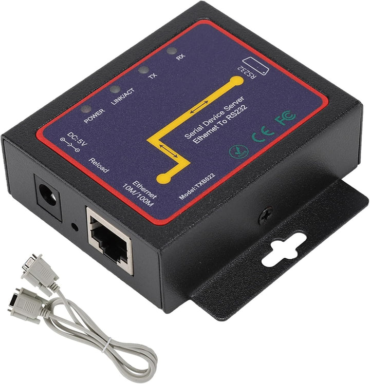 Lazmin 1 Port Ethernet RJ45 zu RS232 Konverter, RJ45 zu RS232 Single Serial Server Plug-In RS-232/48