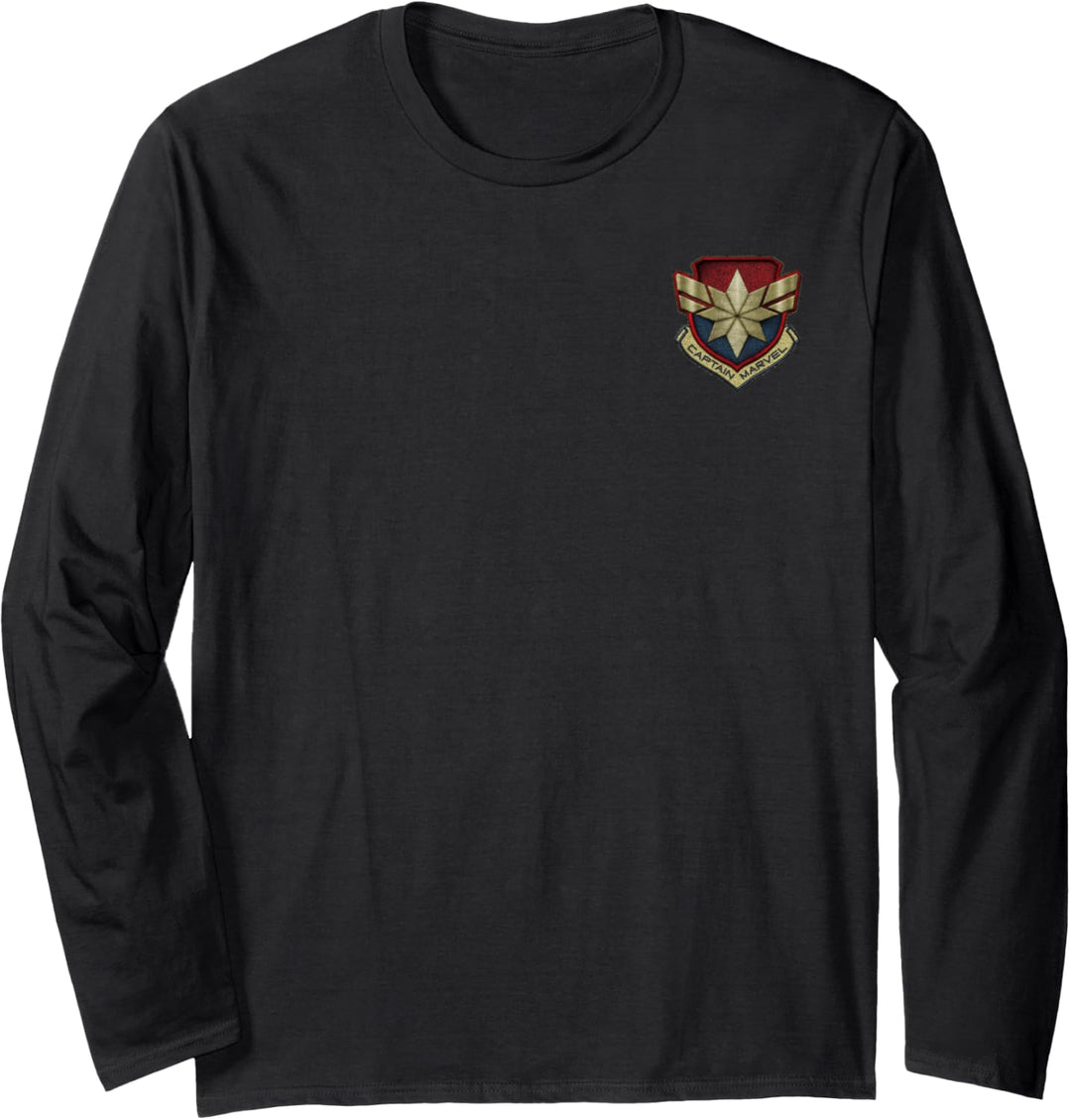 Marvel Captain Marvel Embroidered Crest Logo Langarmshirt