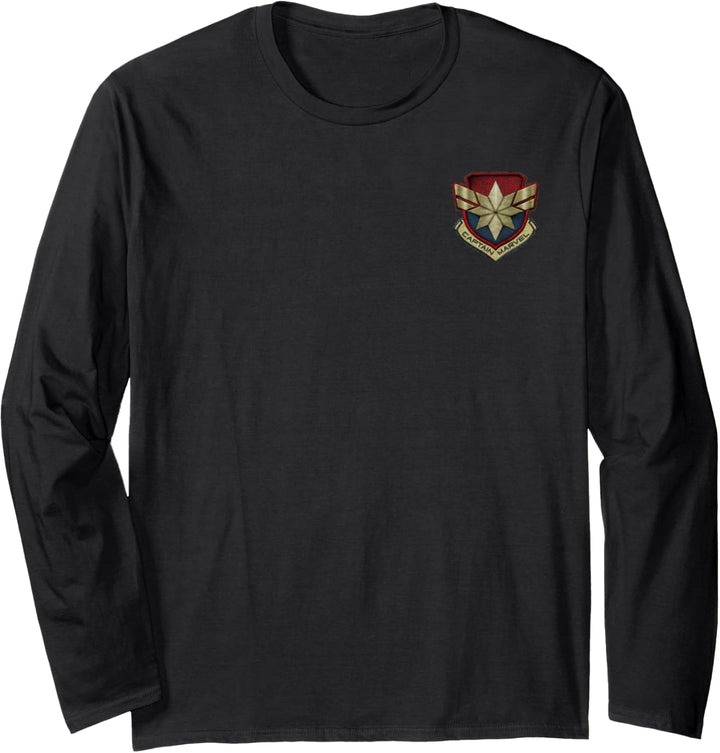 Marvel Captain Marvel Embroidered Crest Logo Langarmshirt