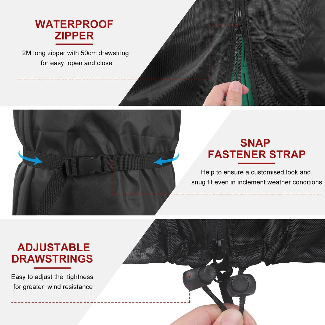 LAMUNI Ampelschirm Abdeckung für Ø400cm Sonnenschirme, Wasserdicht Ampelschirm Schutzhülle für Sonne