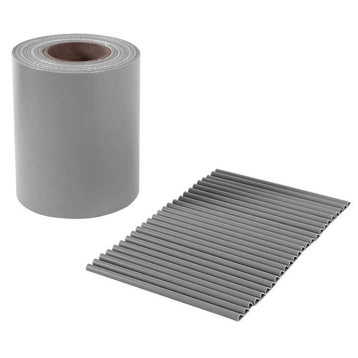 SONGMICS PVC Sichtschutzstreifen, Zaunfolie 40 m x 19 cm, extra dick und Blickdicht, mit 25 x Befest