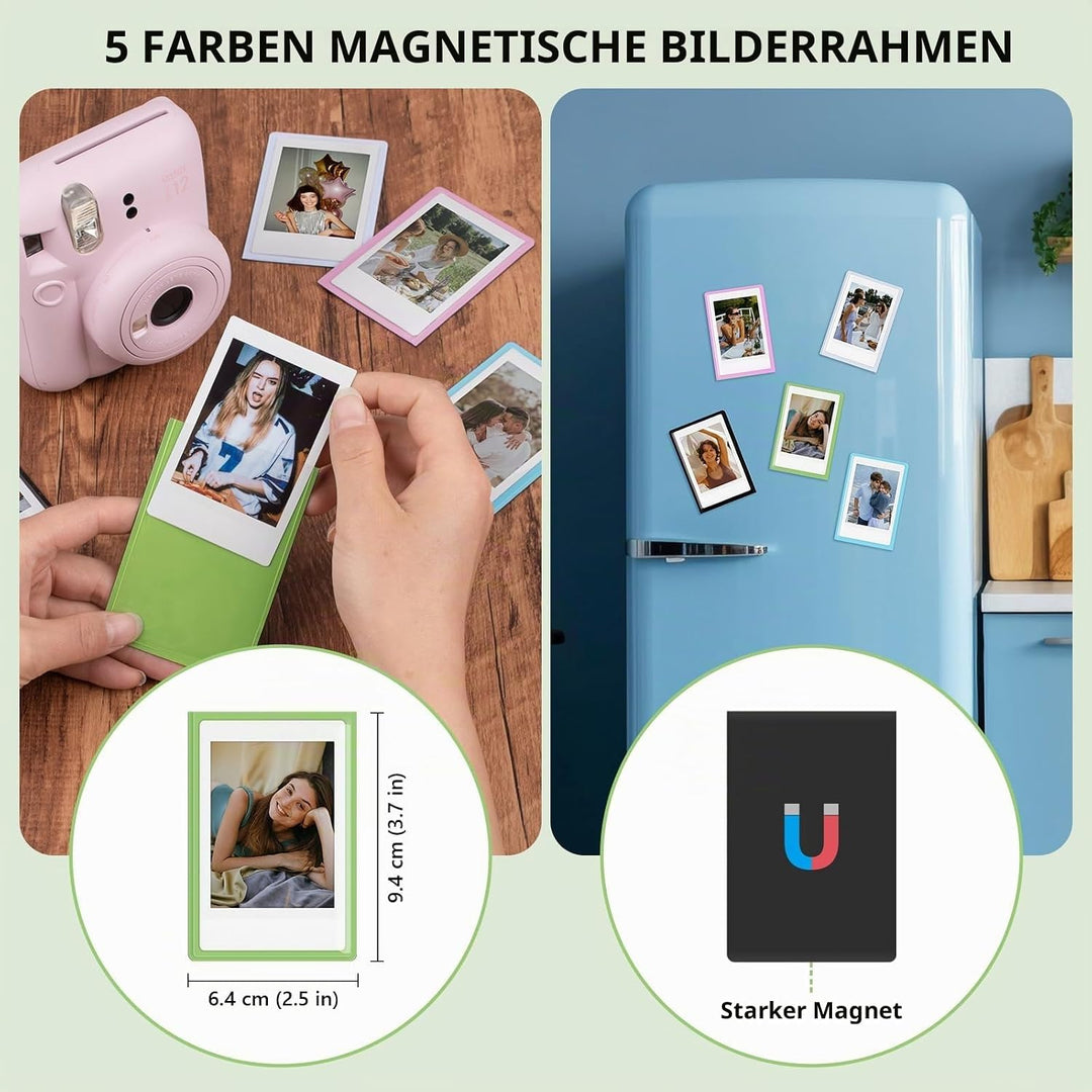 HIYQIN Mini LiPlay Tasche und Magnetische Bilderrahmen, Schutzhülle Kompatibel mit Fujifilm Instax L