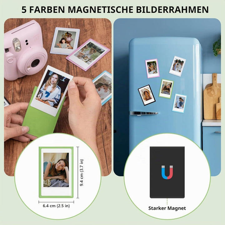 HIYQIN Mini LiPlay Tasche und Magnetische Bilderrahmen, Schutzhülle Kompatibel mit Fujifilm Instax L