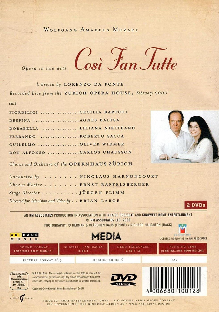 Mozart, Wolfgang Amadeus - Cosi fan tutte [2 DVDs], DVD