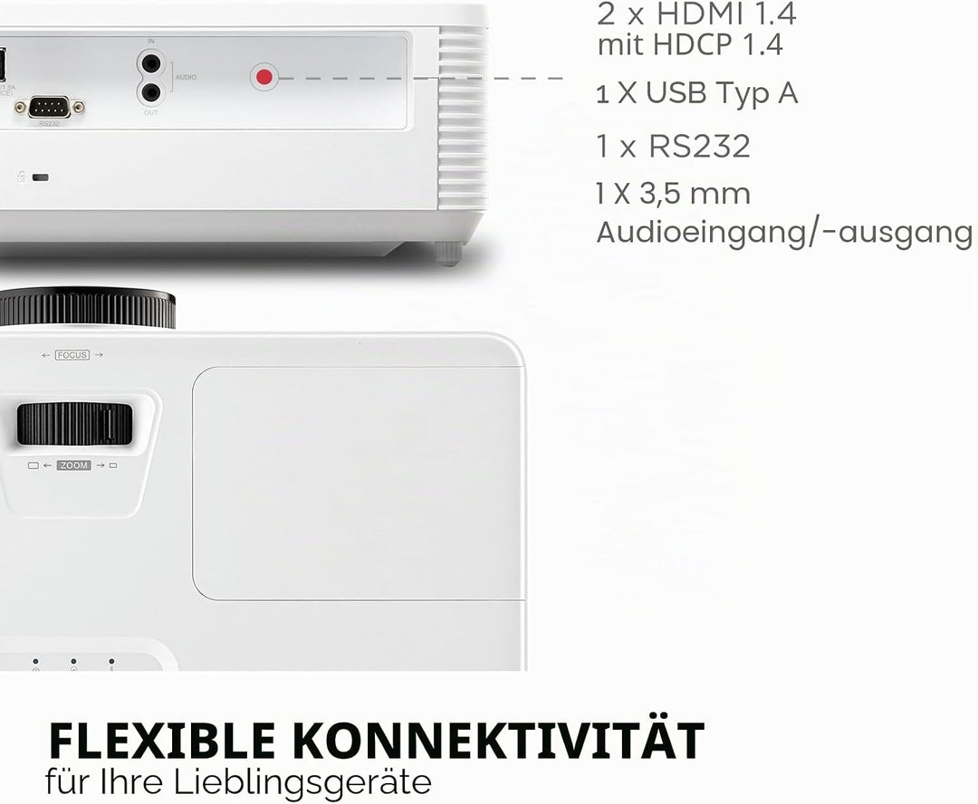 ViewSonic PX704HD 1080p Full HD Beamer, 4000 ANSI Lumen, 22.000:1 Kontrast, Bis zu 300" Bildgrösse,