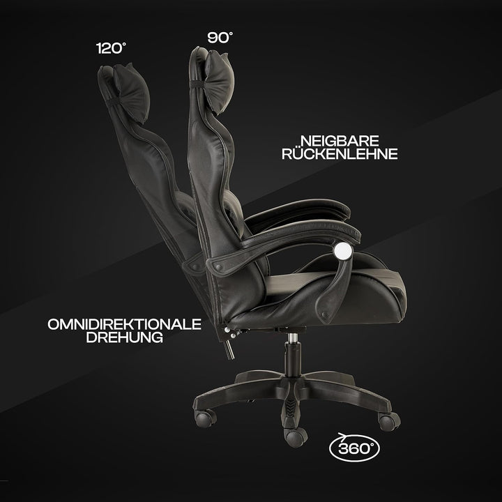 Baroni Home Gaming-Stuhl, ergonomischer Bürostuhl, gepolstert Gaming Sessel mit bequemer, Verstellba