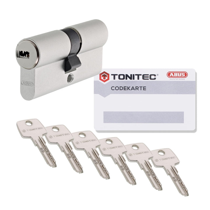 ABUS Türzylinder Schliesszylinder Zylinder EC550 inkl. 5 Schlüssel inkl. ToniTec CodeCard Grösse 45/