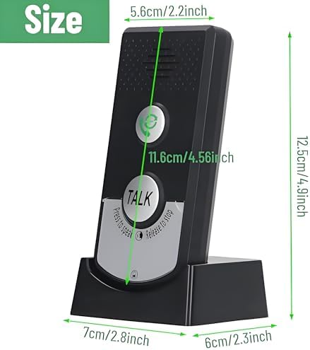 Drahtlose Intercom-Türklingeln, 1000 M Entfernung, Wiederaufladbar, 2-Wege-Sprach-Intercom-Türklinge