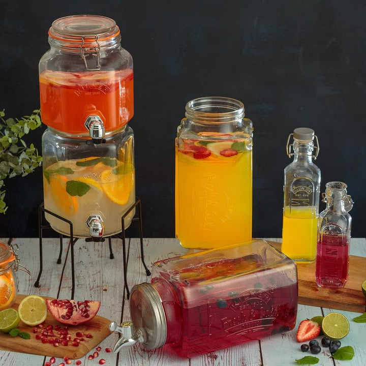 Kilner 25.004 Stapelbarer Getränkespender mit Ständer, 5,2 Liter, Glas, Masse: 22,7 x 19,6 x 40 cm,