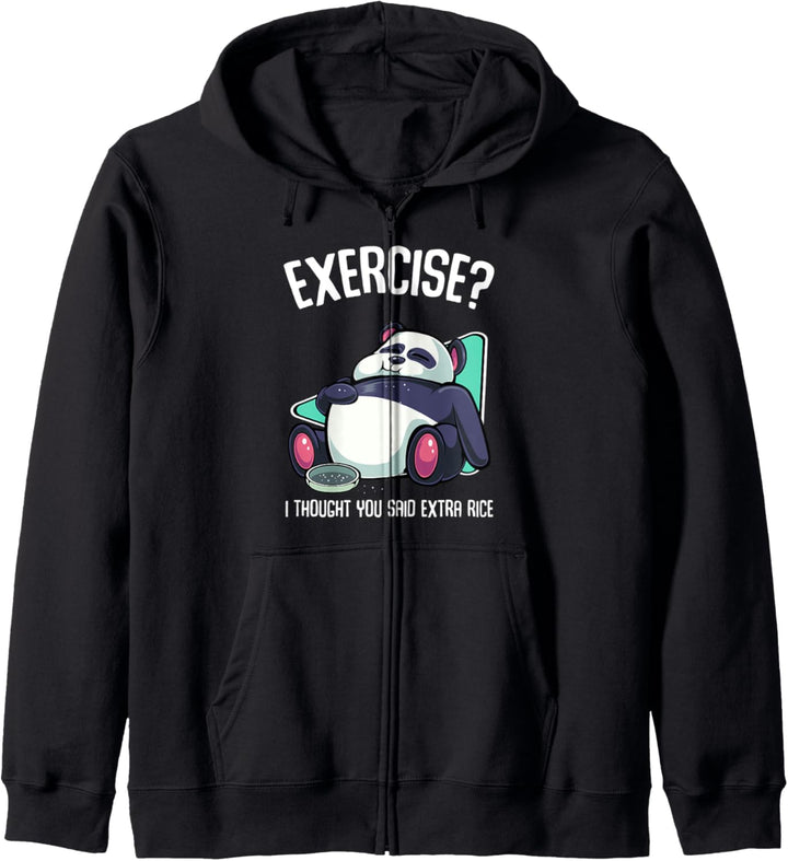 Exercise I Thought You Said Extra Rice Panda Kawaii Süss Reis Kapuzenjacke