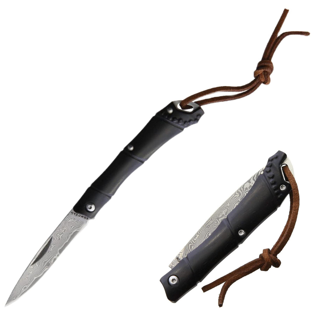 Mr. Blade Komoran Damast Bambus Zweihandmesser mit Griff aus imprägniertem Pakkaholz