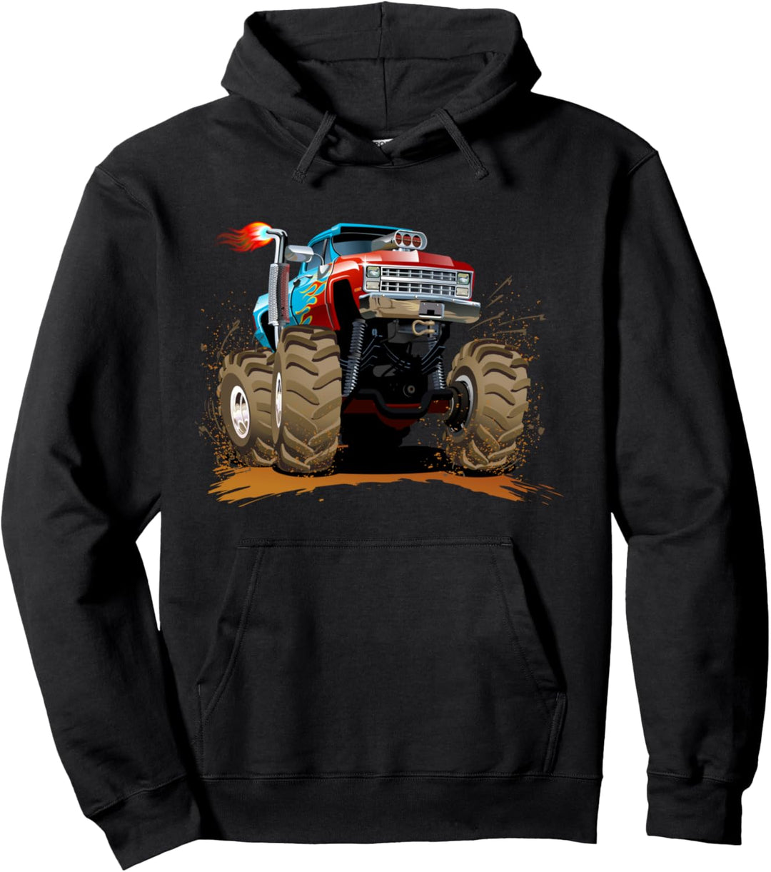 Cool Monster Truck Graphic Tees, Monster Trucks Rule Graphic Pullover Hoodie