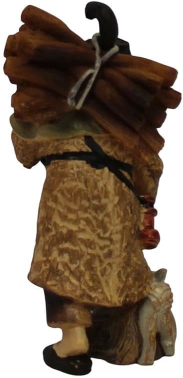 ZICOM Krippenfigur Miniaturfigur Hirte mit Holz und Laterne Höhe 6,7cm handbemalt Polyresin, Modellb
