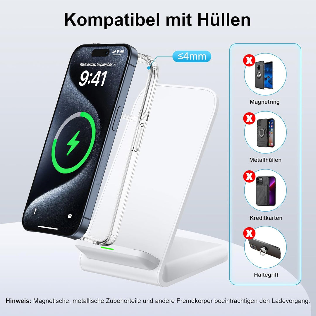 15W Fast Wireless Charger Stand Induktive Ladestation für Google Pixel 10 Pro XL 9 9a 8 7, Kabellose