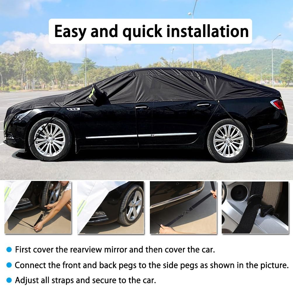 Halbgarage für Auto Windschutzscheibe Abdeckplane Winter Sommer Autoabdeckung wasserdicht Auto halbg