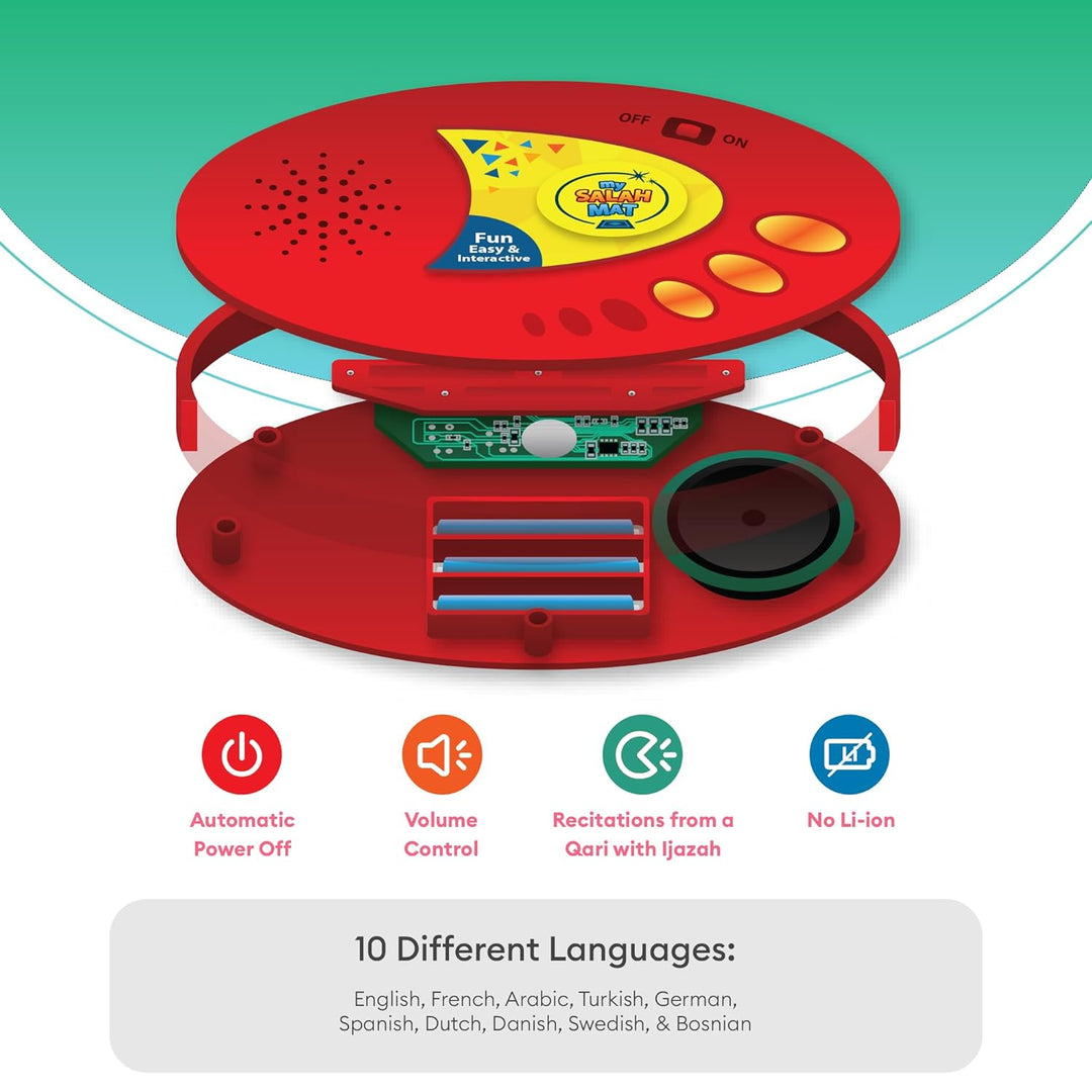 My Salah Mat - Interaktives Prayer Mat & Book für Kinder in 11 Sprachen (Englisch, Französisch, Arab