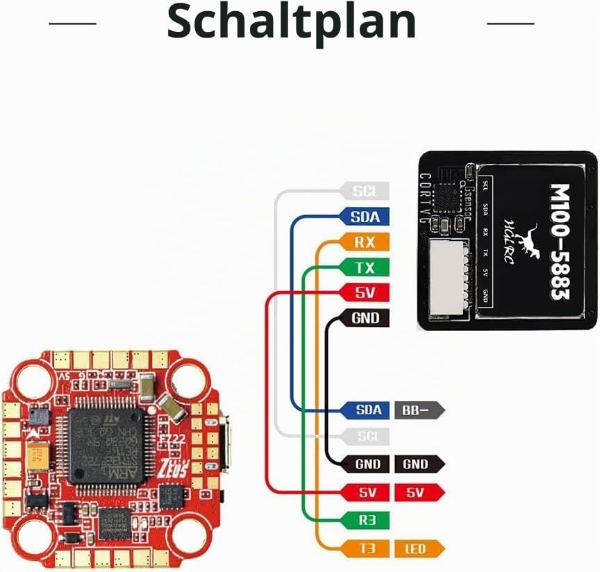 ZIJUNYUAN HGLRC M100-5883 GPS Kompass Modul, aufgerüsteter Chip der zehnten Generation kompatibel mi