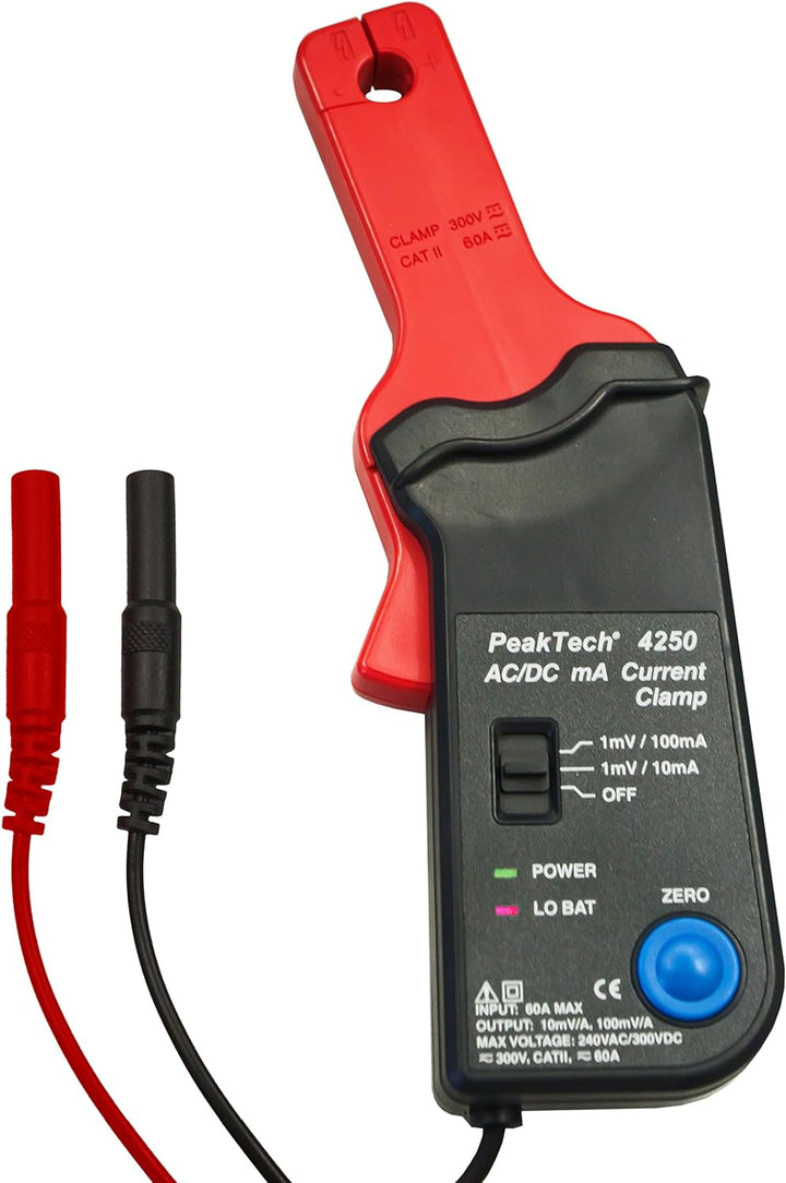 PeakTech 3441 – True RMS Digital Multimeter - CAT III 1000 V, Blau & P 4250 4250 - Stromzangen-Adapt