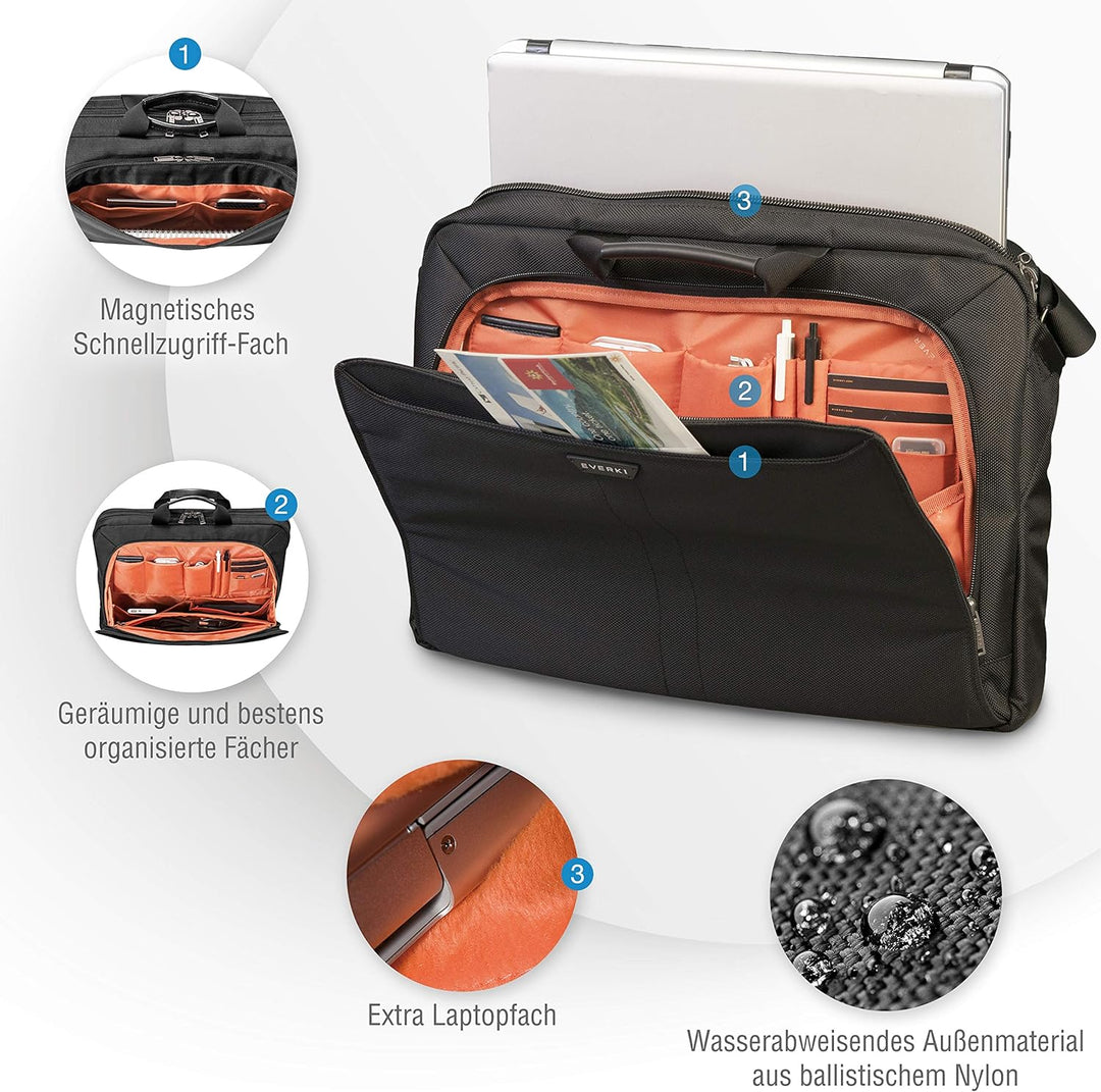 Everki Lunar – Laptoptasche für Notebooks bis 18,4 Zoll (46,7 cm) mit Akten- und Zubehör-Fach, Troll