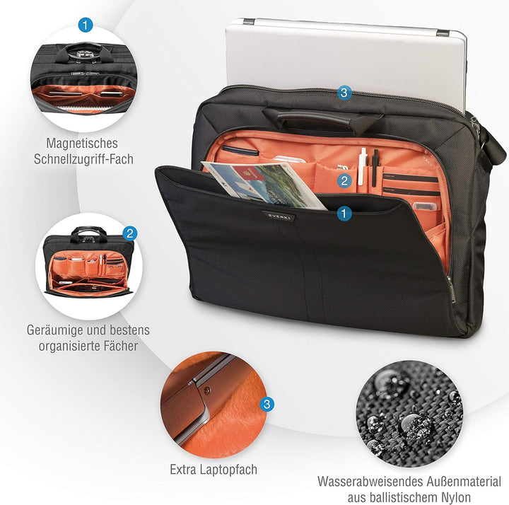 Everki Lunar – Laptoptasche für Notebooks bis 18,4 Zoll (46,7 cm) mit Akten- und Zubehör-Fach, Troll