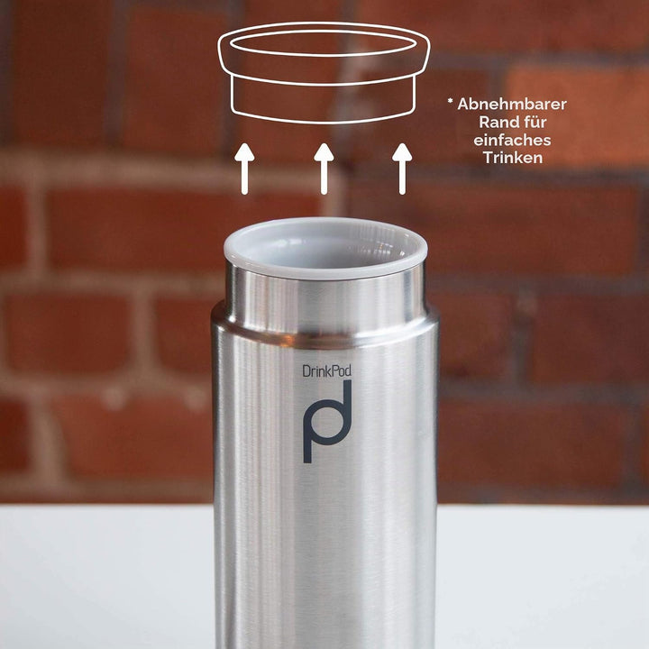 Pioneer DrinkPod Isolierflasche aus Edelstahl 0,2 L Doppelwandig Thermo-Lebensmittelbehälter 6 Stund