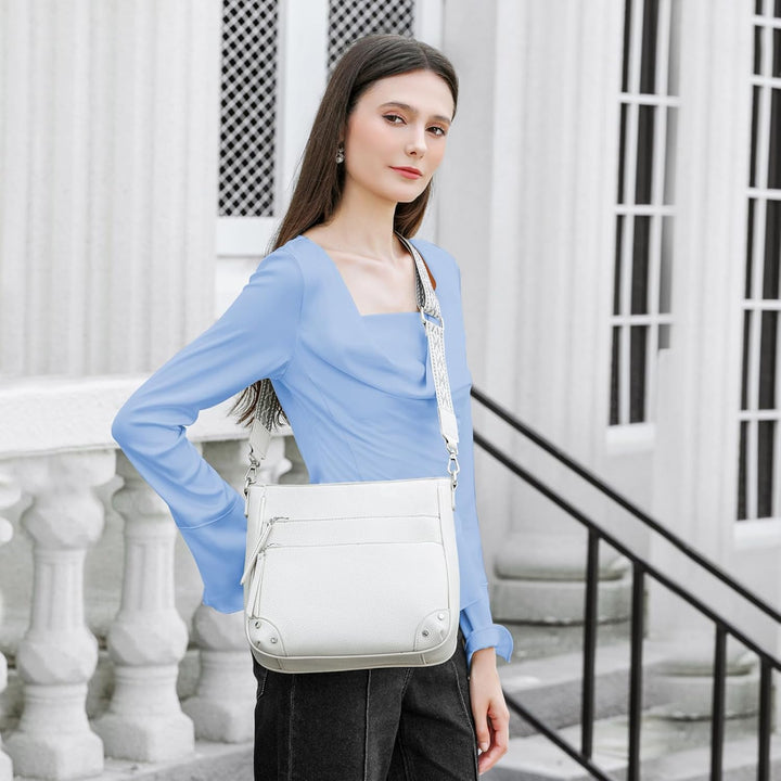 Handtasche Damen Mittelgross Umhängetasche Damen Leder PU Schultertasche Crossbody Bag Klein Damenha