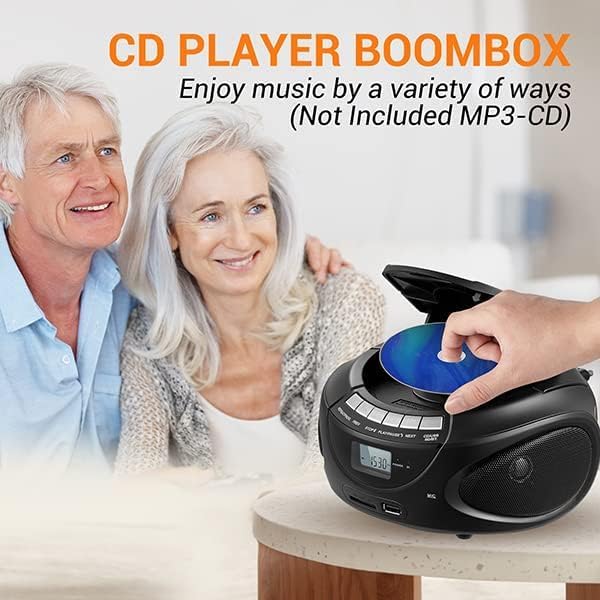 G Keni Tragbarer CD Spieler Boombox mit Bluetooth, AM/FM Radio, CD Boombox Unterstützung USB, SD, MM