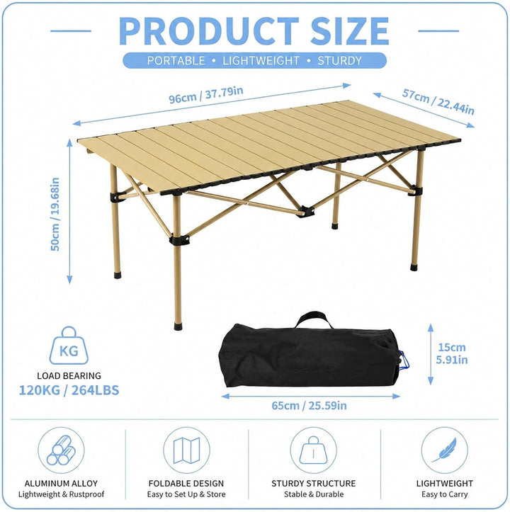 Campingtisch Klappbar, Klapptisch Camping, Campingtisch Faltbar mit Tasche für Picknick Kochen Wande