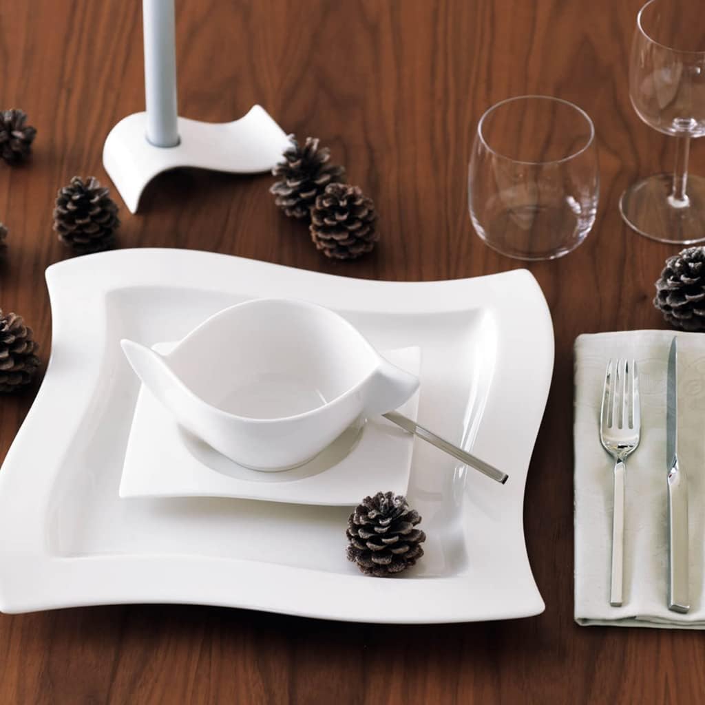 Villeroy und Boch NewWave Suppentasse, 450 ml, Premium Porzellan, Weiss Modern & Schlicht, Modern &
