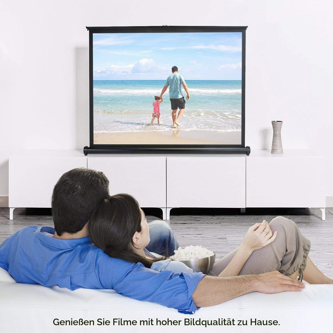 Yangers 50" Zoll Portabel Tragbare Beamer Leinwand Projektor Heimkino Rolloleinwand Tischleinwand mi