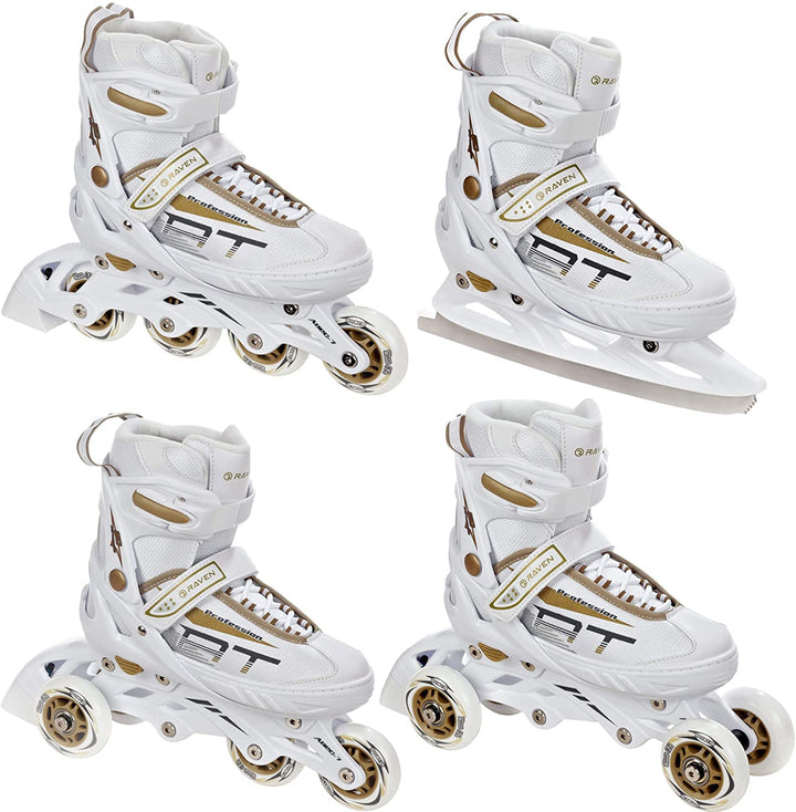 RAVEN Profession 4in1 Inlineskates Triskates Rollschuhe Schlittschuhe Inliner für Kinder und Erwachs