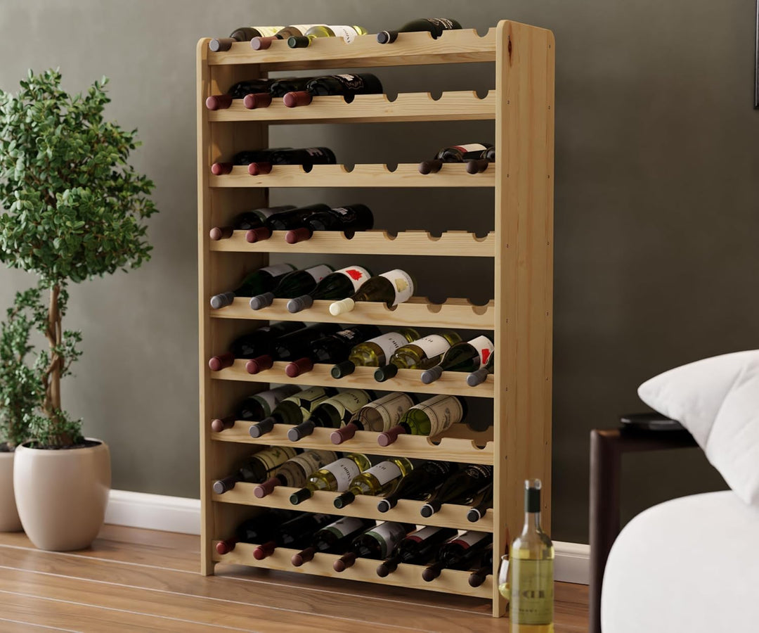 Lenmar, Wählen Sie Ihre Farbe, RW-3-63, Weinregal aus Holz, 118 x 72 x 26,5 cm, für 63 Flaschen, 9 l