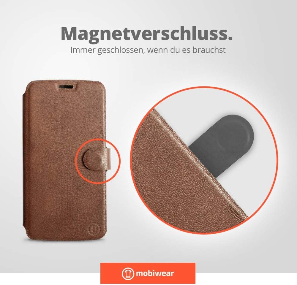 Mobiwear | Echt Lederhülle | Kompatibel mit Samsung Galaxy M51, Made in EU handyhülle, Slim Leather