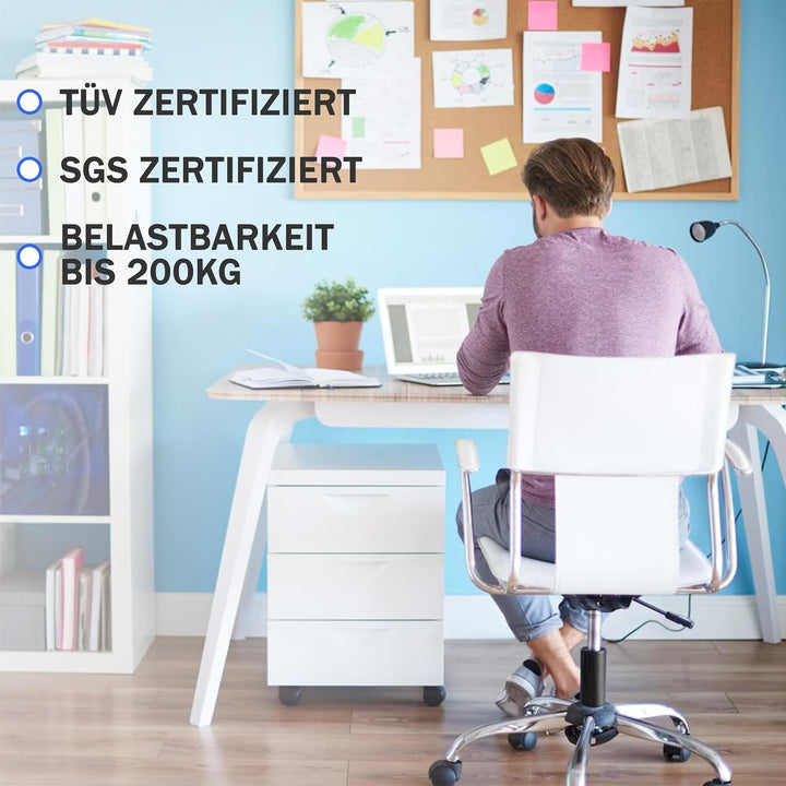 Bemacom Gasdruckfeder für Bürostuhl bis 200kg Belastbarkeit, Länge 430mm Schwarz Ersatz Gasdruckfede