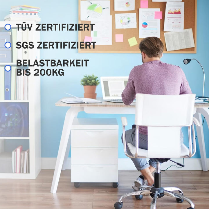 Bemacom Gasdruckfeder für Bürostuhl bis 200kg Belastbarkeit, Länge 430mm Chrom Ersatz Gasdruckfeder
