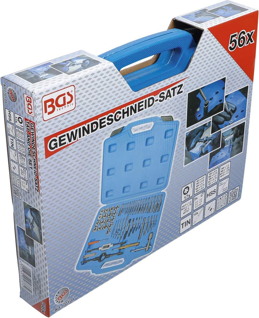 BGS 70104 | Gewindeschneid-Satz | M3 - M12 | 56-tlg. standard, standard
