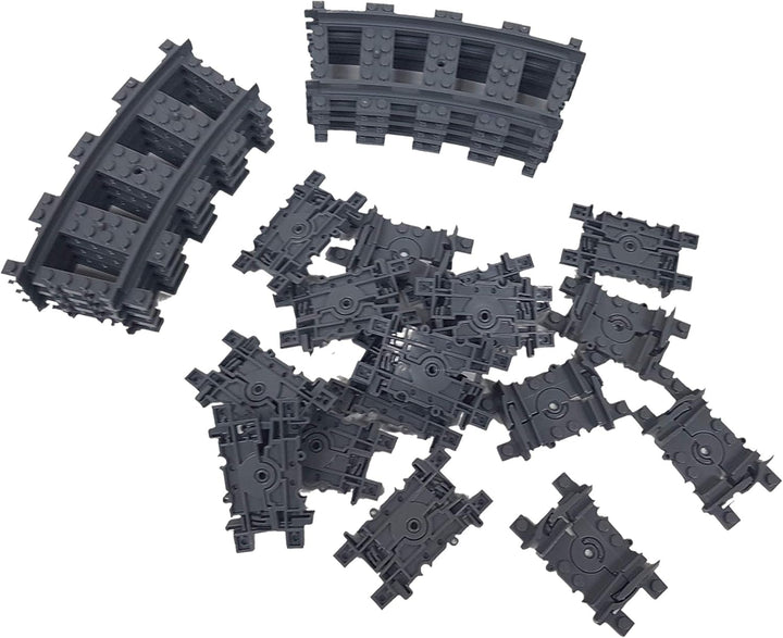 LEGO 8X Gebogene Kurvenschienen Gleise + 16x Flexible Schienen Gleise Gebogene und Flexible Schienen