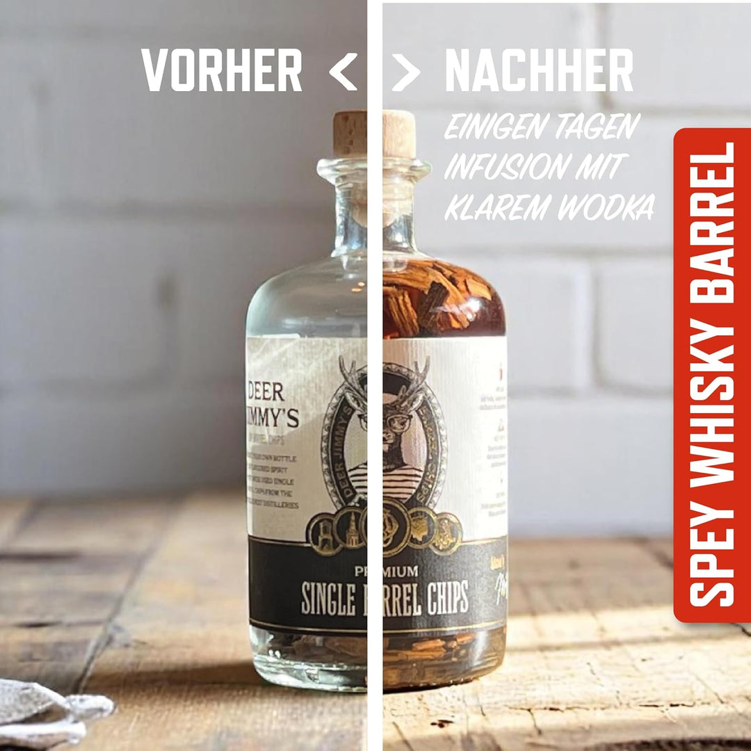 Deer Jimmy's® DIY Whisky Geschenkset – Whisky selbst Machen mit Premium Eichenholz aus schottischen