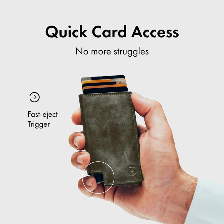 Ekster Parlament - Slim Leather Wallet - RFID Blocking - Quick Card Access Wacholdergrün, Wacholderg