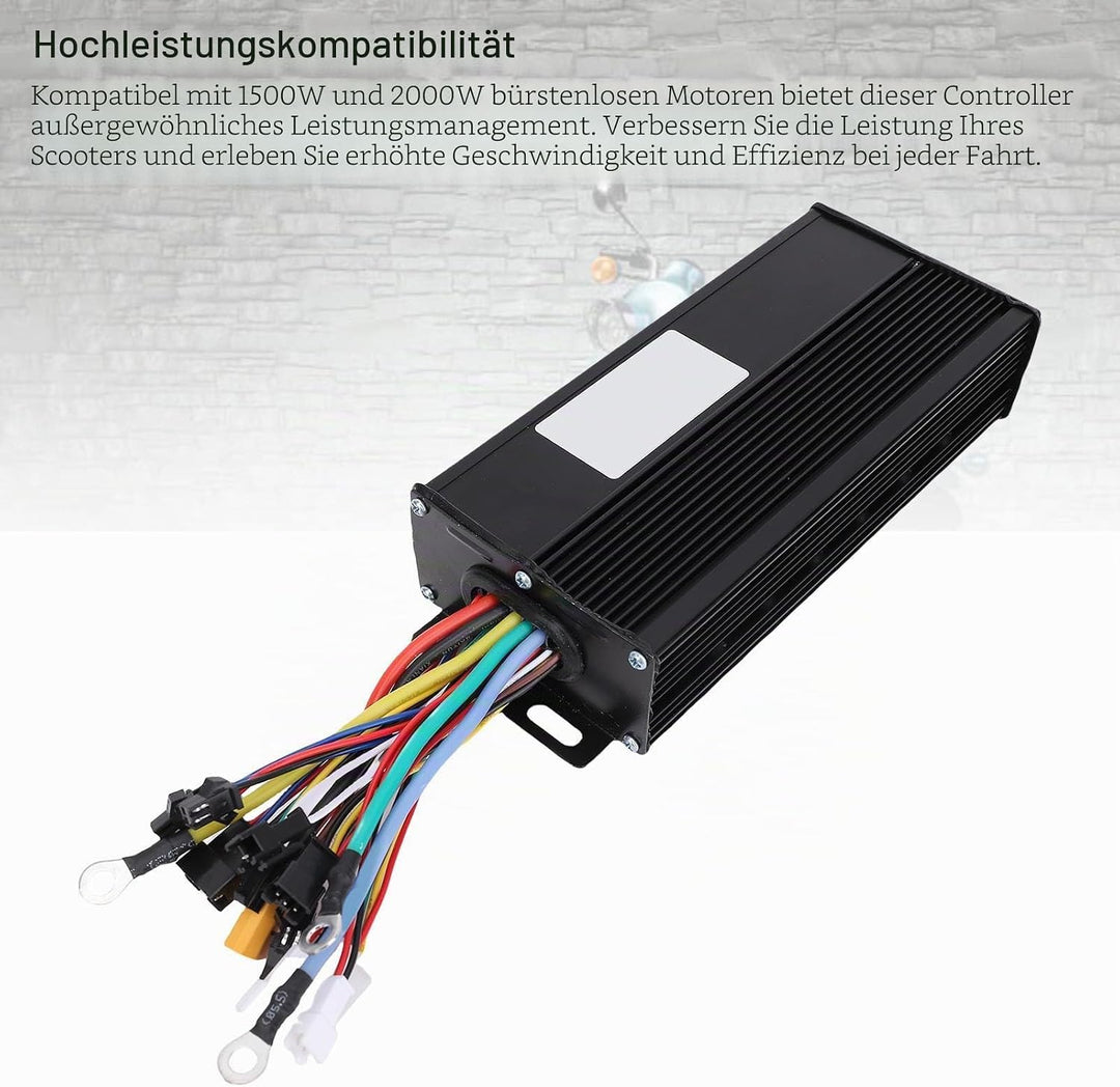 BuyWeek E-Bike Brushless Motor Controller Kit, 36V 48V 1500W 2000W 40A 3 Modus Sinuswellen Motor Reg