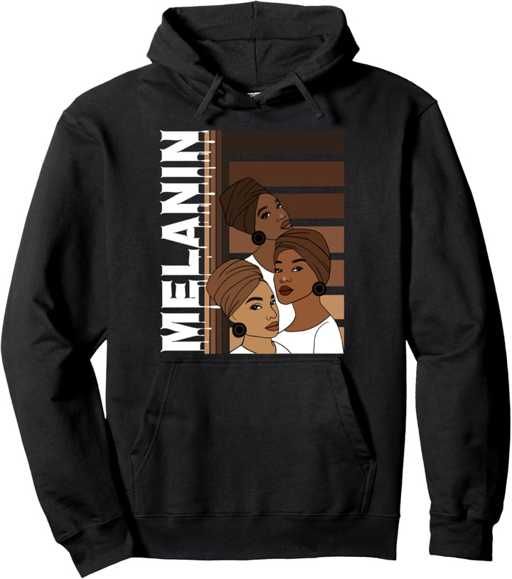 Drippin Melanin Queen Black Afro Pride Pullover Hoodie