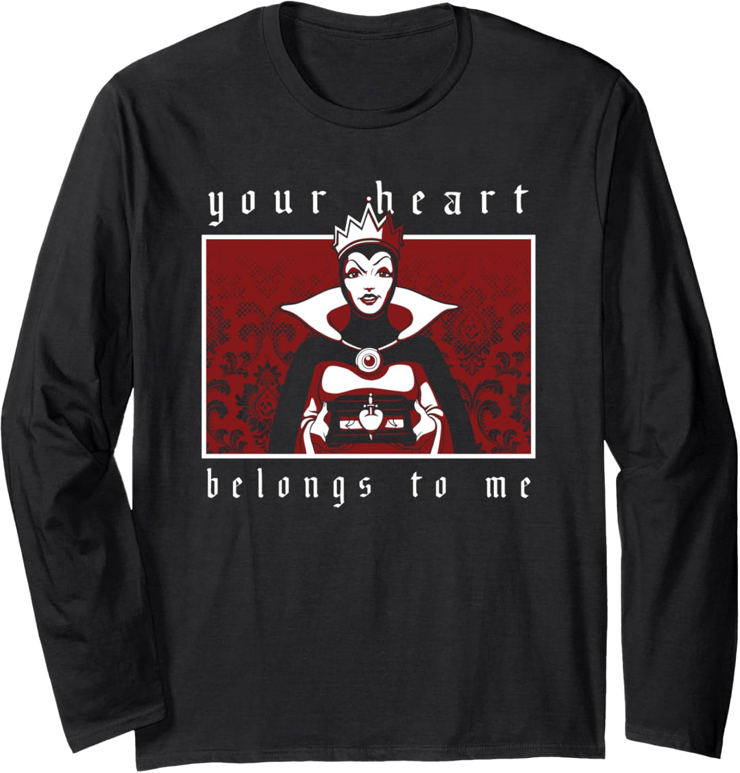 Disney Villains Valentines Evil Queen Heart Is Mine Portrait Langarmshirt