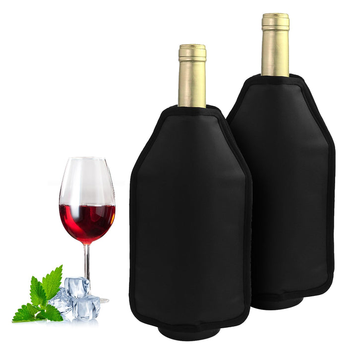 2 Stück Weinkühler Manschette - Kühlmanschette für Wein &amp; Sekt - Flaschenkühler für unterwegs - Wein