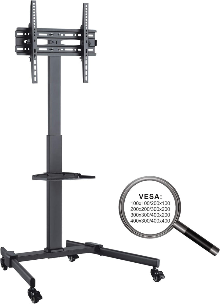 PureMounts PM-CART-60B TV Standfuss für LCD/LED/Plasma Bildschirme von 81-140 cm (32-55 Zoll) schwar