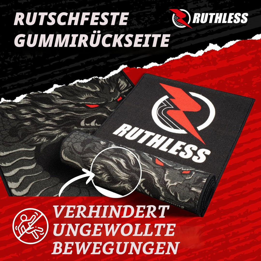 RUTHLESS Dartmatte | strapazierfähige, rutschfeste und langlebige Teppich-Dartmatte für den Boden, s