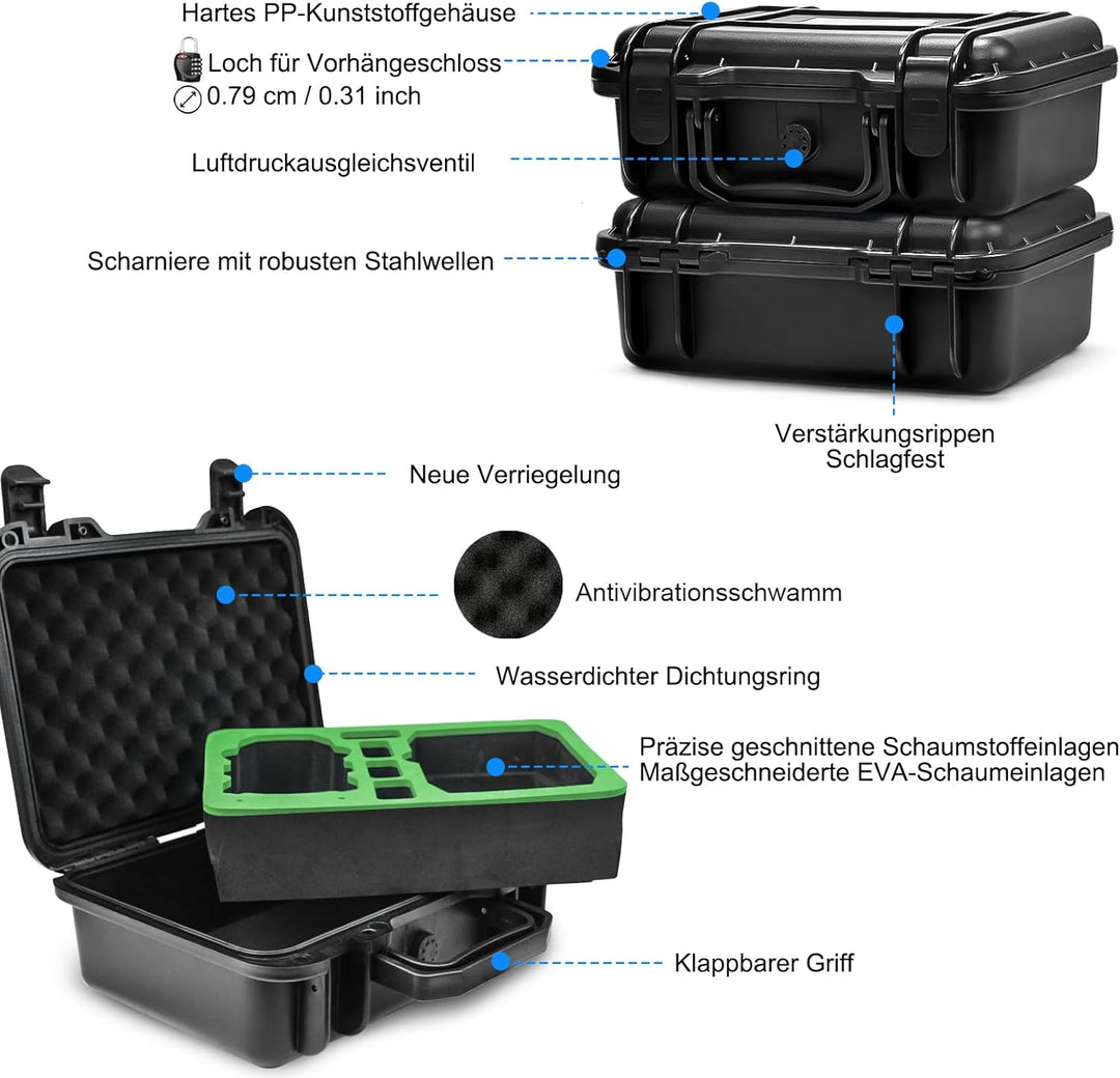 LEKUFEE Kompakte Tragbare wasserdichte Koffer für DJI mini 4K/2 SE Drohne und DJI Mini 2 Zubehör (Nu
