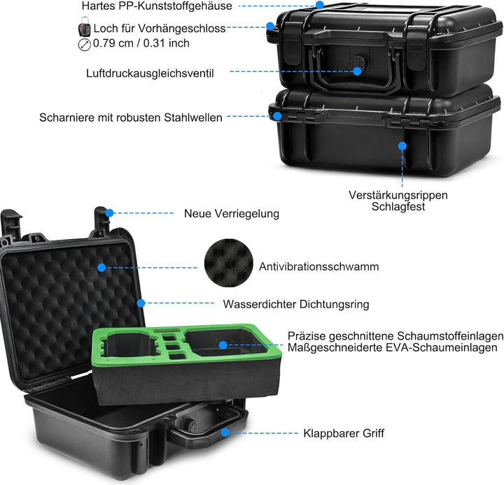 LEKUFEE Kompakte Tragbare wasserdichte Koffer für DJI mini 4K/2 SE Drohne und DJI Mini 2 Zubehör (Nu